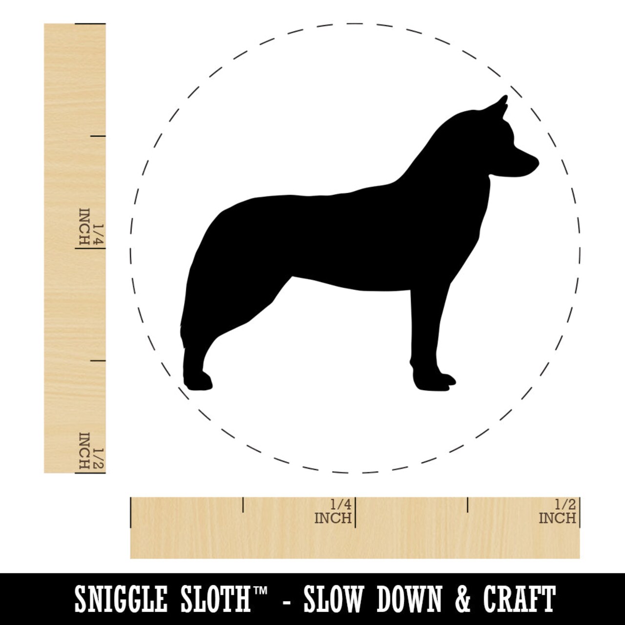 Siberian Husky Dog Solid Self-Inking Rubber Stamp for Stamping Crafting Planners